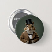 Victoriaans chipmunk ronde button 5,7 cm (Voorkant /achterkant)
