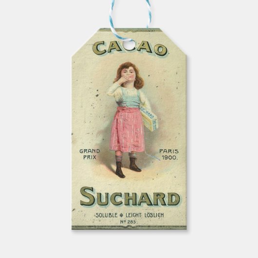 Victoriaans chocolade Kiss Girl Sugar Cadeaulabel (Voorkant)