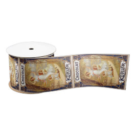 Victoriaans chocolade label reclame elegant satijnen lint