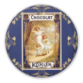 Victoriaans chocoladeetiket florale elegant keramische knop (Voorkant)