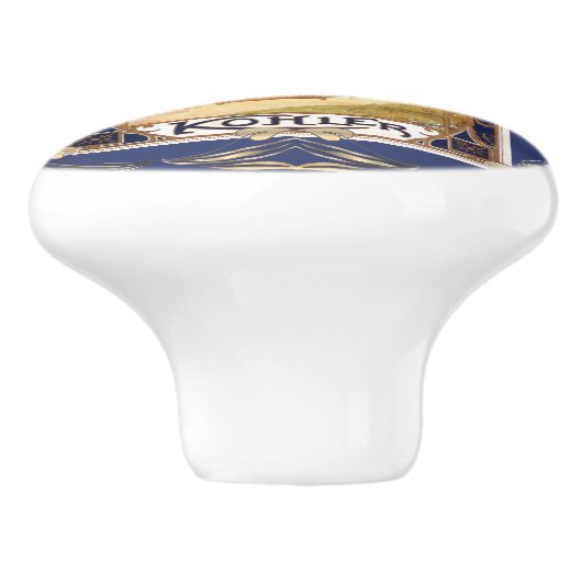 Victoriaans chocoladeetiket florale elegant keramische knop (Zijkant)