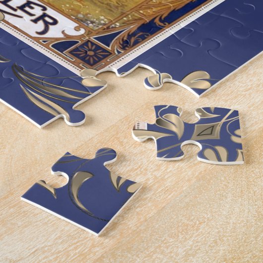 Victoriaans chocoladeetiket florale elegant legpuzzel (Zijkant)