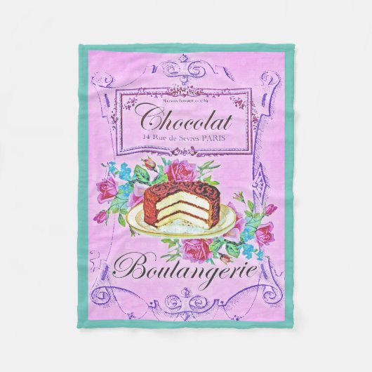 Victoriaans chocoladetaart banketbakkerij paarse b fleece deken (Voorkant)