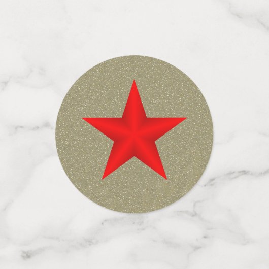 Victoriaans Christmas Angel Little Tree Red Stars Confetti (Kleine voorkant)