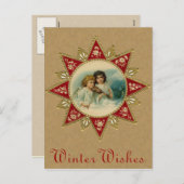 Victoriaans Christmas Angels Briefkaart (Voorkant / Achterkant)
