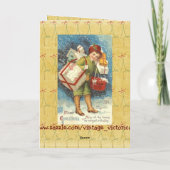  Victoriaans Christmas Boy Wenskaart Feestdagen Kaart (Achterkant)
