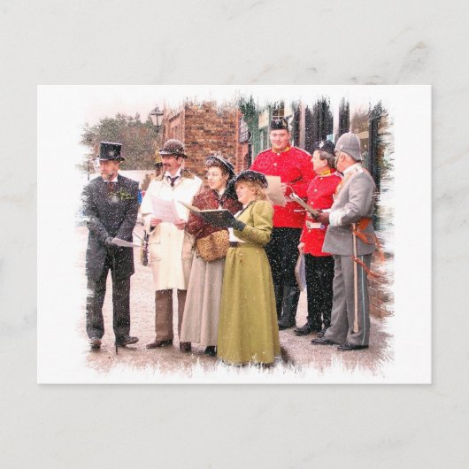 VICTORIAANS CHRISTMAS CAROL SINGERS FEESTDAGENKAART (Voorkant)