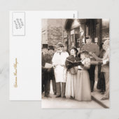 VICTORIAANS CHRISTMAS CAROL SINGERS FEESTDAGENKAART (Voorkant / Achterkant)