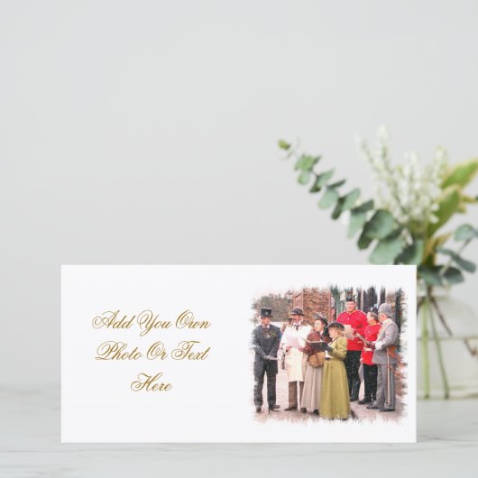 VICTORIAANS CHRISTMAS CAROL SINGERS FEESTDAGENKAART (Staand voorkant)