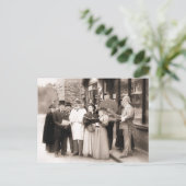 VICTORIAANS CHRISTMAS CAROL SINGERS FEESTDAGENKAART (Staand voorkant)