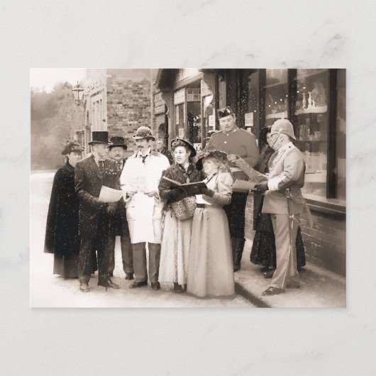 VICTORIAANS CHRISTMAS CAROL SINGERS FEESTDAGENKAART (Voorkant)