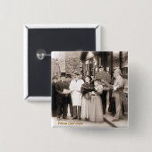 Victoriaans CHRISTMAS CAROL SINGERS Vierkante Button 5,1 Cm (Voorkant /achterkant)