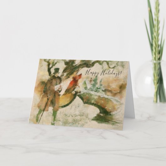  Victoriaans Christmas Carolers Scenery Feestdagen Kaart (Voorkant)