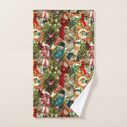 VICTORIAANS CHRISTMAS COLLAGE BAD HANDDOEK (Handdoek)