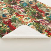  VICTORIAANS CHRISTMAS COLLAGE PATROON SHERPA DEKEN (3/4)