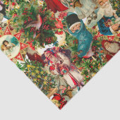Victoriaans CHRISTMAS COLLAGE Tissuepapier (Detail)