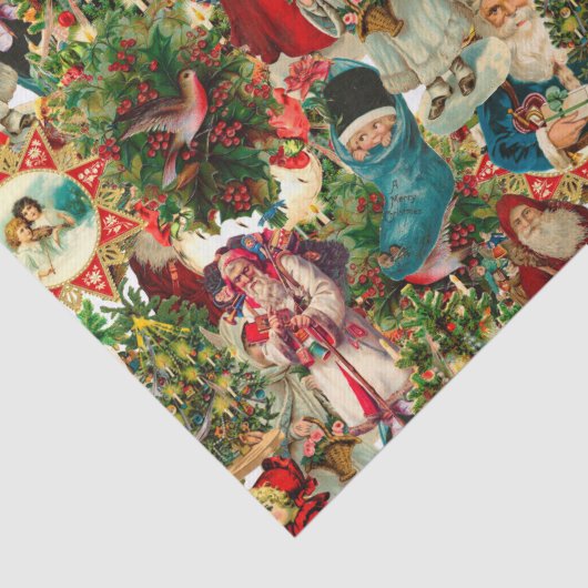 Victoriaans CHRISTMAS COLLAGE Tissuepapier (Detail)