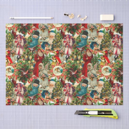 Victoriaans CHRISTMAS COLLAGE Tissuepapier (Craft)