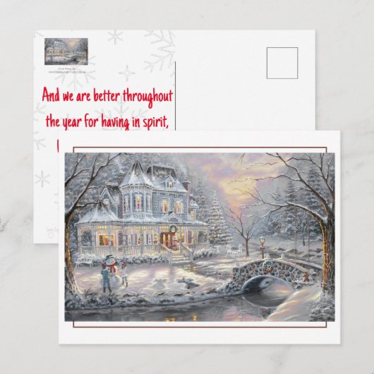Victoriaans Christmas Country Home Briefkaart (Voorkant / Achterkant)