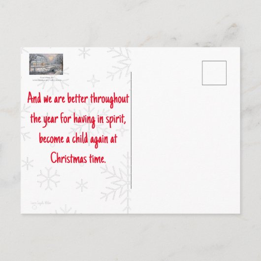 Victoriaans Christmas Country Home Briefkaart (Achterkant)