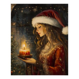 Victoriaans Christmas Glow Art Poster