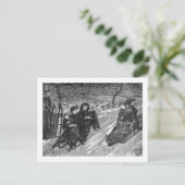 Victoriaans Christmas Sled Race  Feestdagenkaart (Staand voorkant)