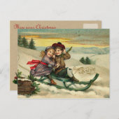 Victoriaans Christmas Sledding Briefkaarten (Voorkant / Achterkant)