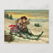 Victoriaans Christmas Sledding Briefkaarten (Voorkant)