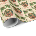 Victoriaans Christuskind Madonna Christmas Cadeaupapier<br><div class="desc">Retro Victoriaans afbeelding,  zegt: "Kerstmis brengt je vreugde en rust."</div>