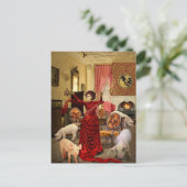 Victoriaans Circe Feestdagenkaart (Staand voorkant)