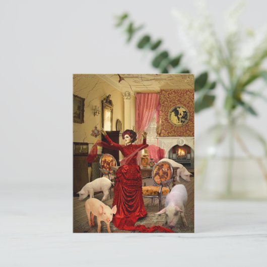 Victoriaans Circe Feestdagenkaart (Staand voorkant)