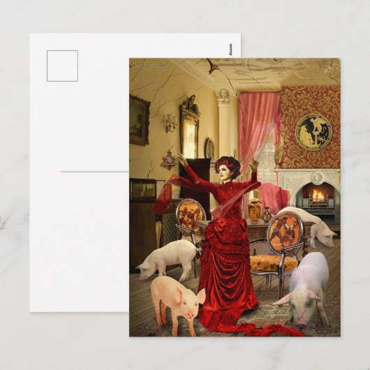 Victoriaans Circe Feestdagenkaart (Voorkant / Achterkant)