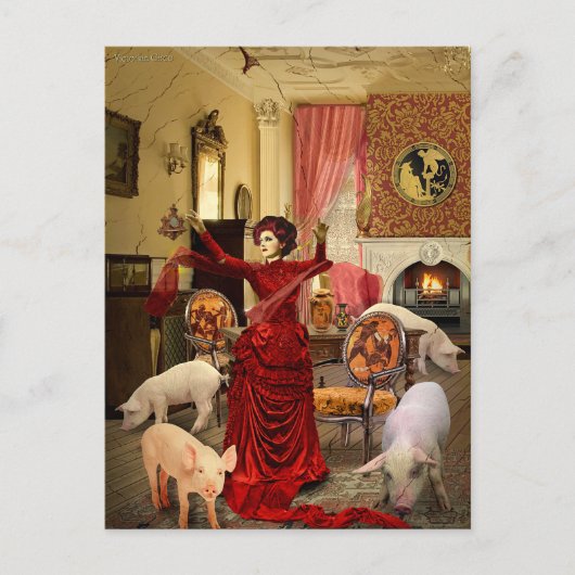 Victoriaans Circe Feestdagenkaart (Voorkant)