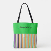 Victoriaans Circus Colorful Vertical Stripes Name Tote Bag (Achterkant)