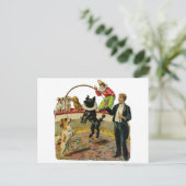 Victoriaans Circus Dogs, Trainer Clown Briefkaart (Staand voorkant)