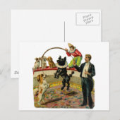 Victoriaans Circus Dogs, Trainer Clown Briefkaart (Voorkant / Achterkant)