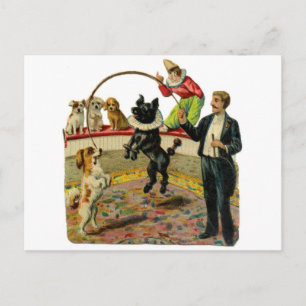 Victoriaans Circus Dogs, Trainer Clown Briefkaart