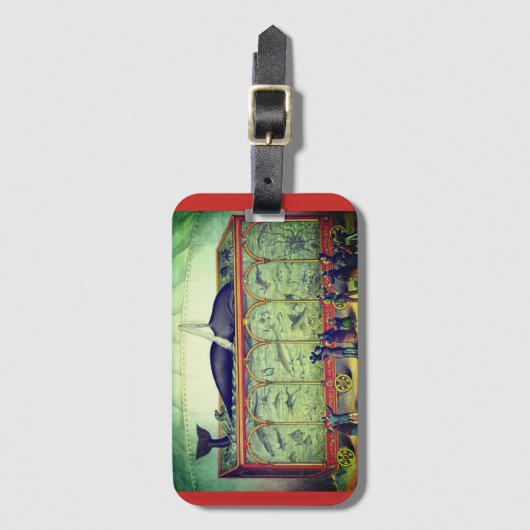 Victoriaans circus tentoonstelling bagagelabel (Voorkant (verticaal))