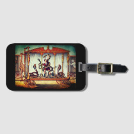 Victoriaans circus tentoonstelling bagagelabel