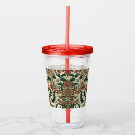 Victoriaans/Classic/Vintage Kerst Acryl Drinkbeker (Voorkant)