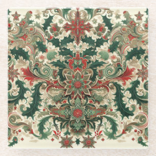 Victoriaans/Classic/Vintage Kerst Glazen Onderzetter