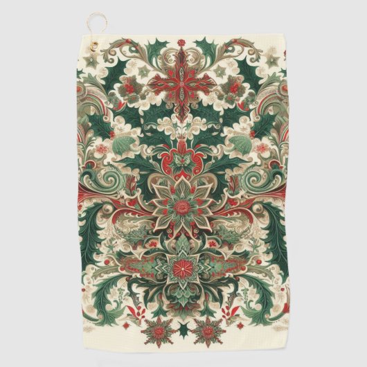 Victoriaans/Classic/Vintage Kerst Golfhanddoek (Voorkant)