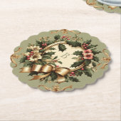 Victoriaans/Classic/Vintage Kerst Kartonnen Onderzetters (Gekanteld)