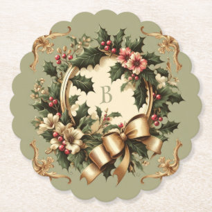 Victoriaans/Classic/Vintage Kerst Kartonnen Onderzetters