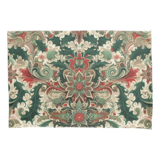 Victoriaans/Classic/Vintage Kerst Kussensloop (Voorkant)