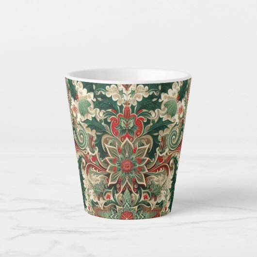 Victoriaans/Classic/Vintage Kerst Latte Mok (Voorkant)