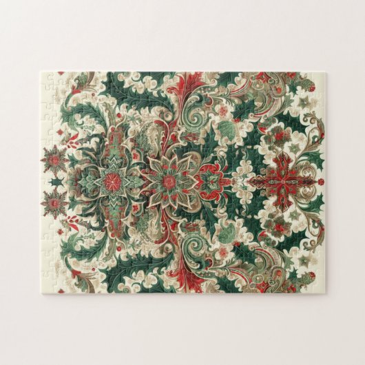 Victoriaans/Classic/Vintage Kerst Legpuzzel (Horizontaal)