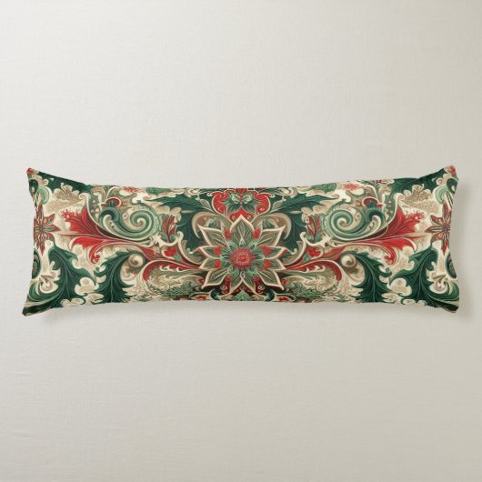Victoriaans/Classic/Vintage Kerst Lichaamskussen (Voorkant)