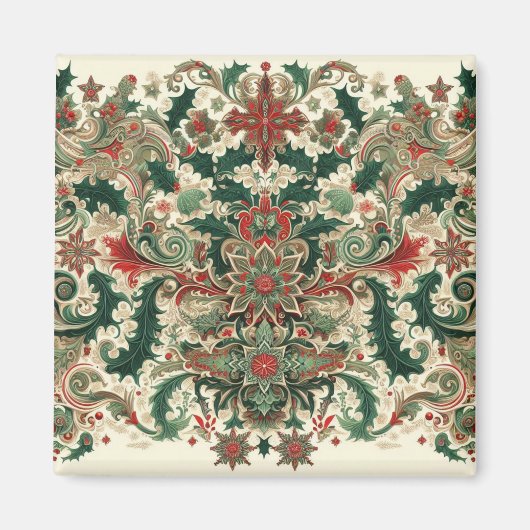 Victoriaans/Classic/Vintage Kerst Magneet (Voorkant)