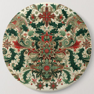 Victoriaans/Classic/Vintage Kerst Ronde Button 6,0 Cm